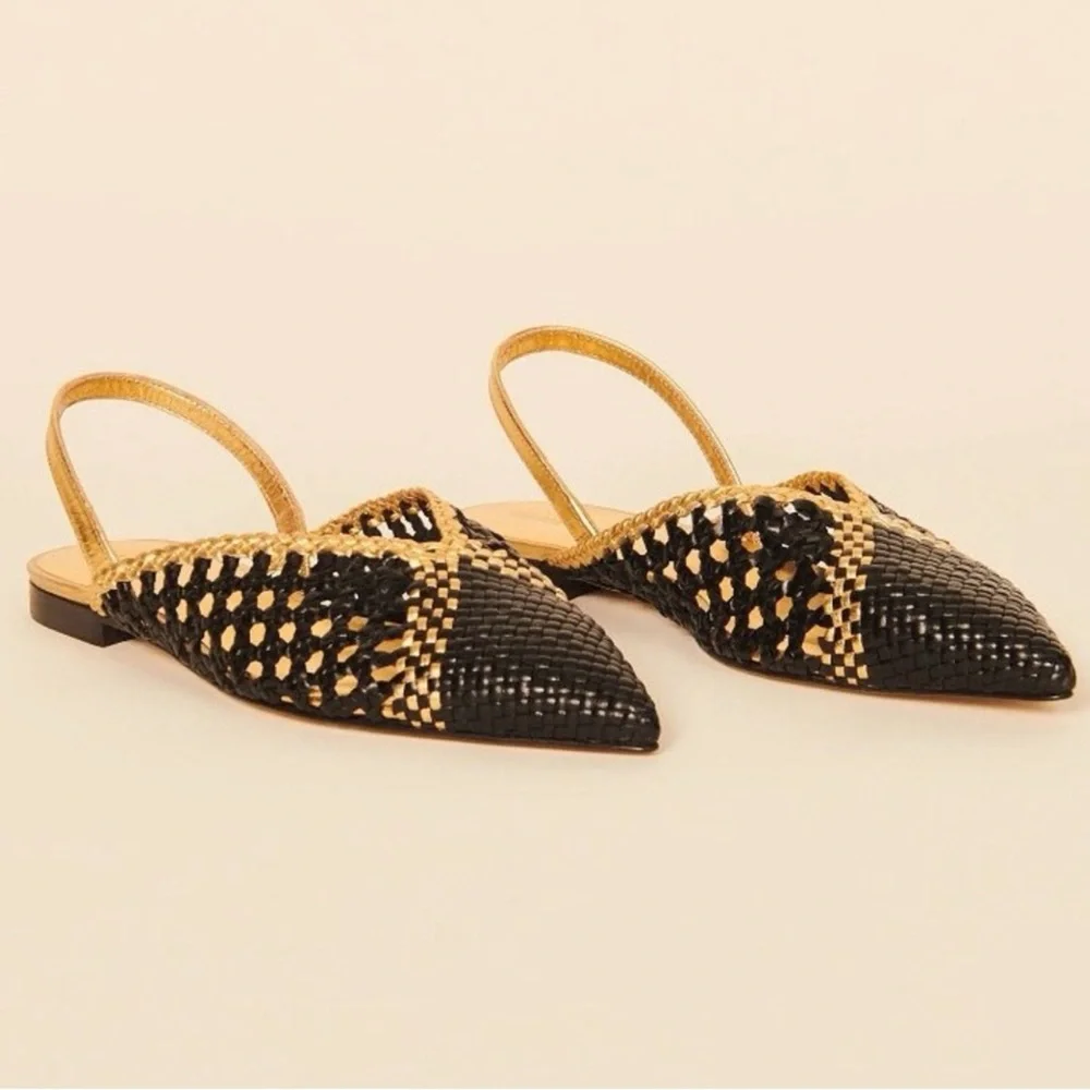 Sandro Black and Gold Flats - Picture 2 of 9